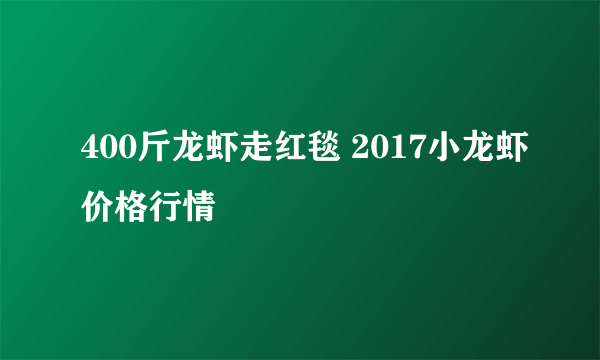 400斤龙虾走红毯 2017小龙虾价格行情