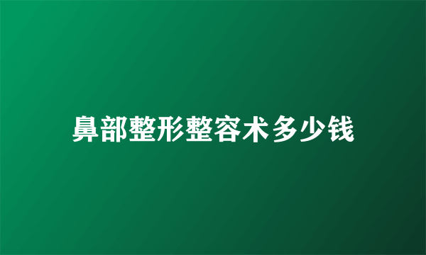 鼻部整形整容术多少钱