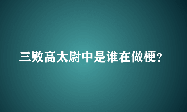 三败高太尉中是谁在做梗？