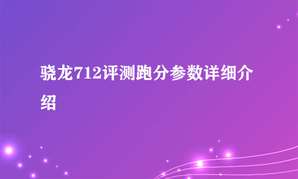 骁龙712评测跑分参数详细介绍