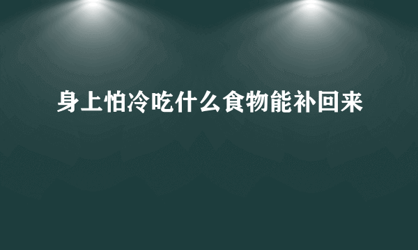 身上怕冷吃什么食物能补回来