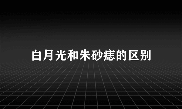 白月光和朱砂痣的区别