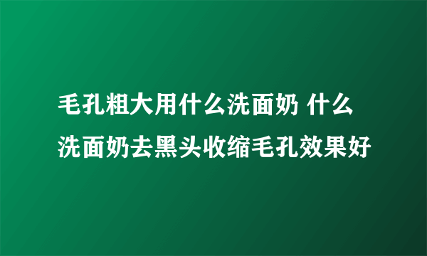 毛孔粗大用什么洗面奶 什么洗面奶去黑头收缩毛孔效果好