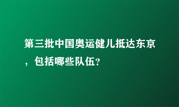 第三批中国奥运健儿抵达东京，包括哪些队伍？