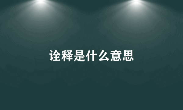 诠释是什么意思