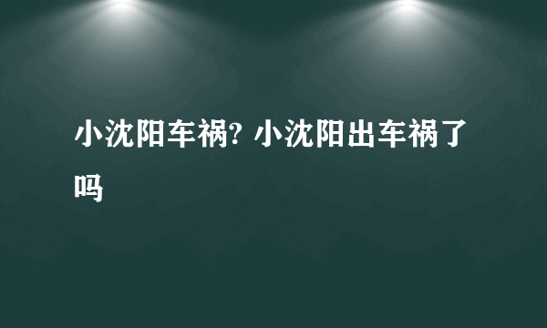 小沈阳车祸? 小沈阳出车祸了吗