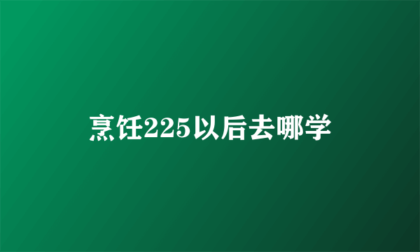 烹饪225以后去哪学