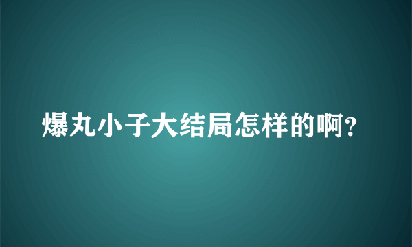 爆丸小子大结局怎样的啊？