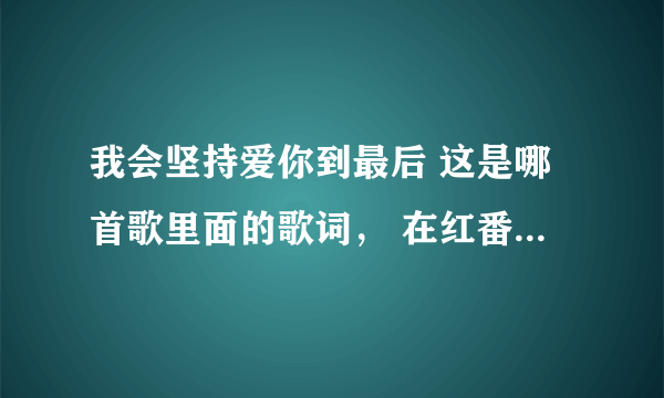 我会坚持爱你到最后 这是哪首歌里面的歌词， 在红番区听见的