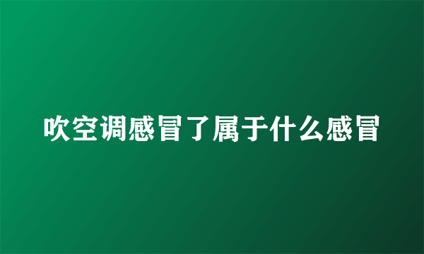 吹空调感冒了属于什么感冒