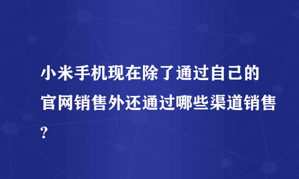 小米手机现在除了通过自己的官网销售外还通过哪些渠道销售?