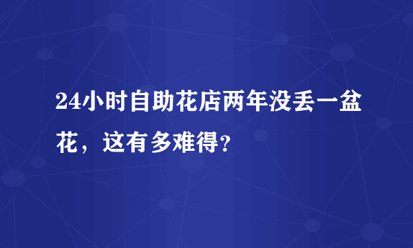 24小时自助花店两年没丢一盆花，这有多难得？