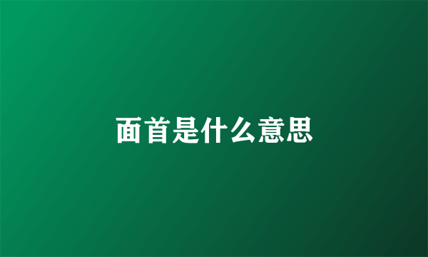 面首是什么意思