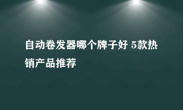 自动卷发器哪个牌子好 5款热销产品推荐