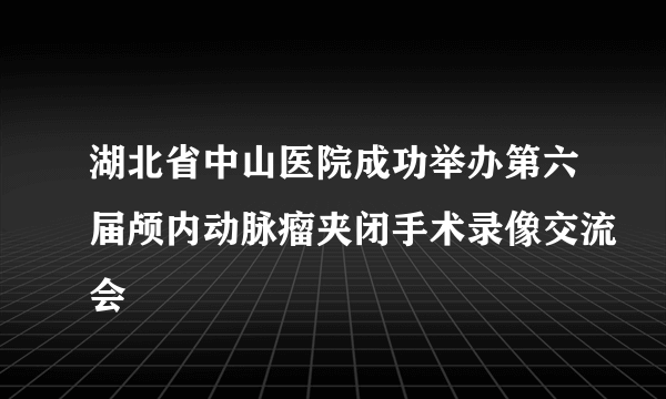 湖北省中山医院成功举办第六届颅内动脉瘤夹闭手术录像交流会