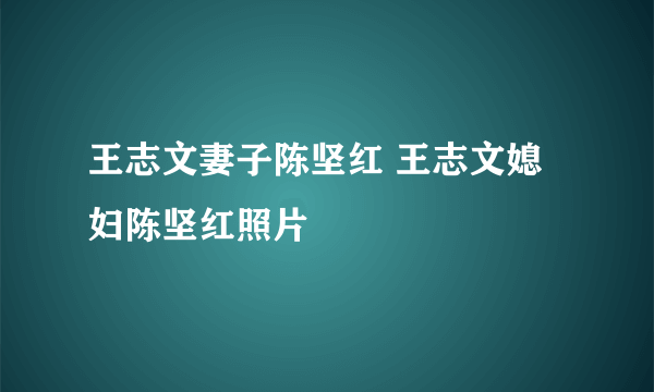 王志文妻子陈坚红 王志文媳妇陈坚红照片