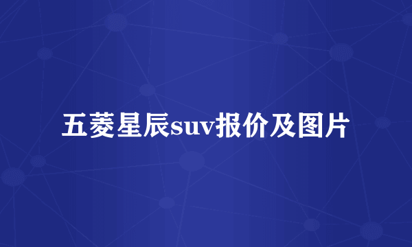 五菱星辰suv报价及图片