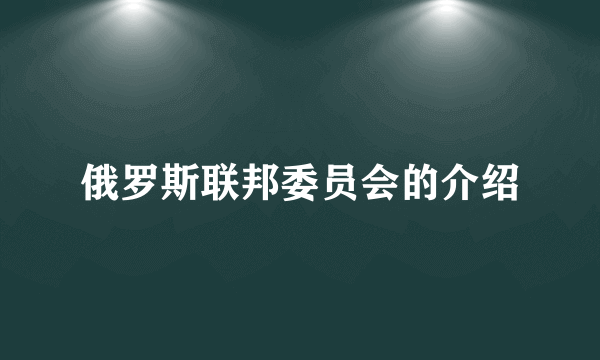 俄罗斯联邦委员会的介绍