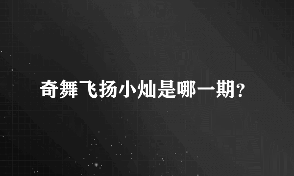 奇舞飞扬小灿是哪一期？