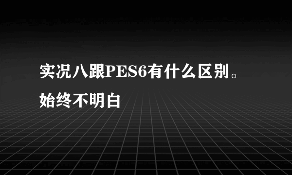 实况八跟PES6有什么区别。始终不明白