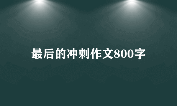 最后的冲刺作文800字