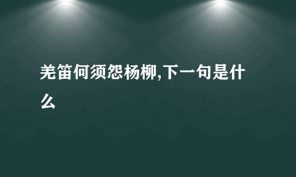 羌笛何须怨杨柳,下一句是什么