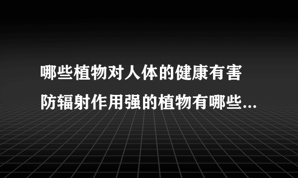 哪些植物对人体的健康有害 防辐射作用强的植物有哪些_防辐射效果最好的5种植物