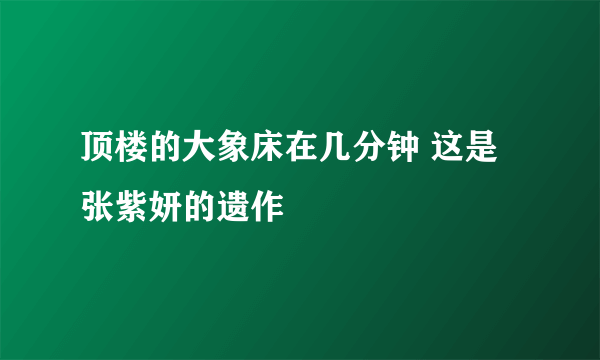 顶楼的大象床在几分钟 这是张紫妍的遗作