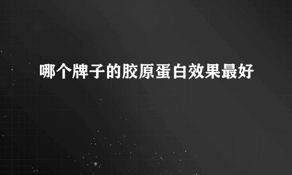 哪个牌子的胶原蛋白效果最好