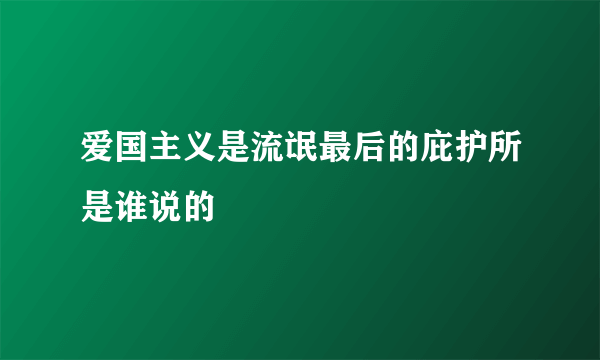 爱国主义是流氓最后的庇护所是谁说的