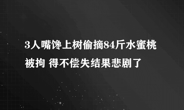 3人嘴馋上树偷摘84斤水蜜桃被拘 得不偿失结果悲剧了