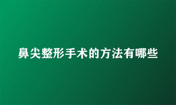 鼻尖整形手术的方法有哪些