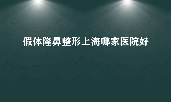 假体隆鼻整形上海哪家医院好