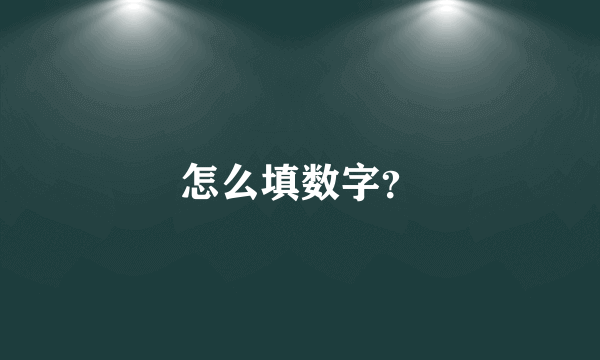 怎么填数字？