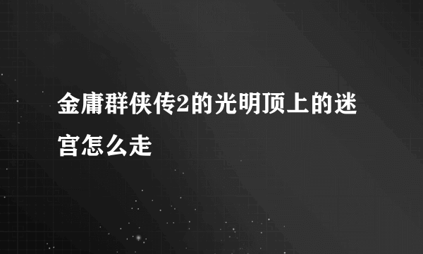 金庸群侠传2的光明顶上的迷宫怎么走