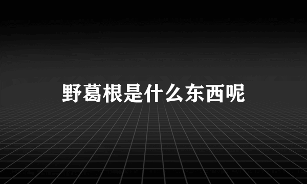 野葛根是什么东西呢