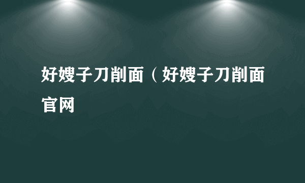 好嫂子刀削面（好嫂子刀削面官网