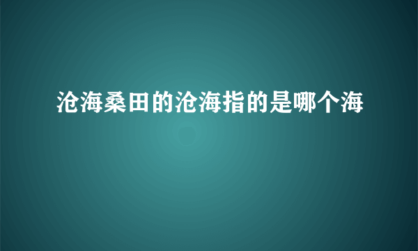 沧海桑田的沧海指的是哪个海