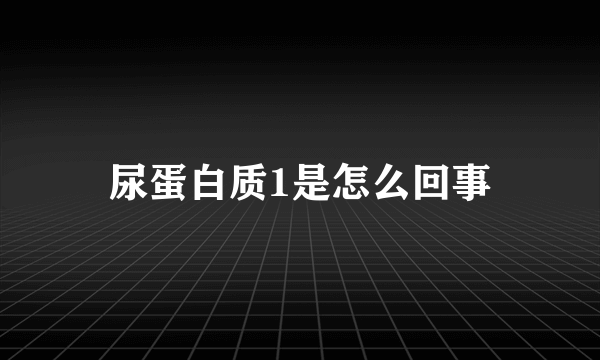 尿蛋白质1是怎么回事