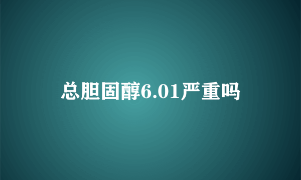 总胆固醇6.01严重吗