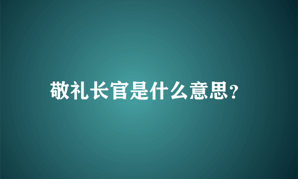 敬礼长官是什么意思？