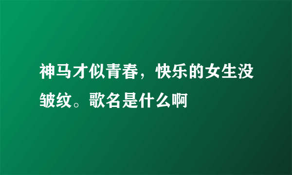 神马才似青春，快乐的女生没皱纹。歌名是什么啊