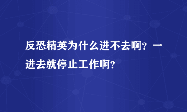 反恐精英为什么进不去啊？一进去就停止工作啊？