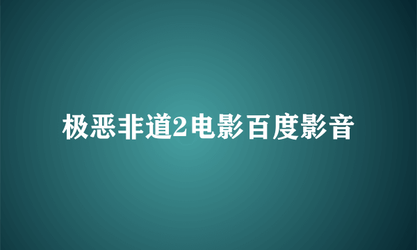 极恶非道2电影百度影音