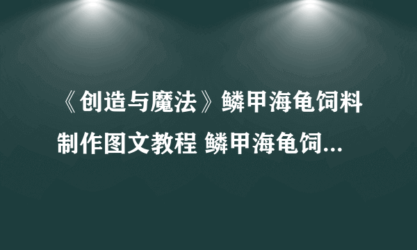 《创造与魔法》鳞甲海龟饲料制作图文教程 鳞甲海龟饲料制作方法