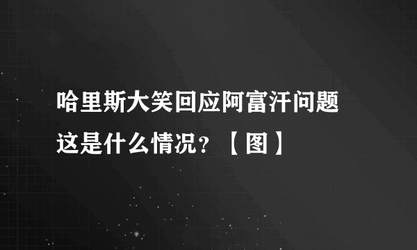 哈里斯大笑回应阿富汗问题 这是什么情况？【图】