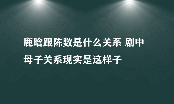 鹿晗跟陈数是什么关系 剧中母子关系现实是这样子