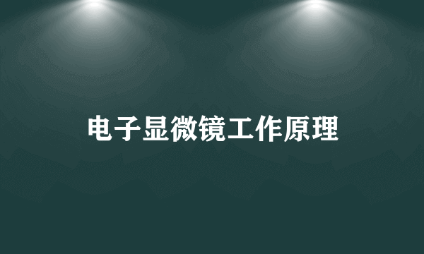 电子显微镜工作原理