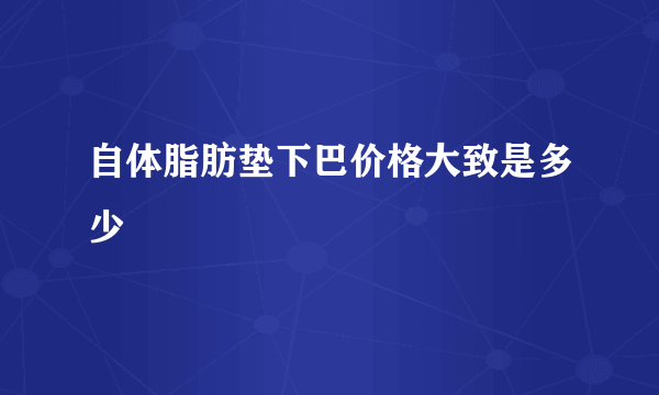 自体脂肪垫下巴价格大致是多少