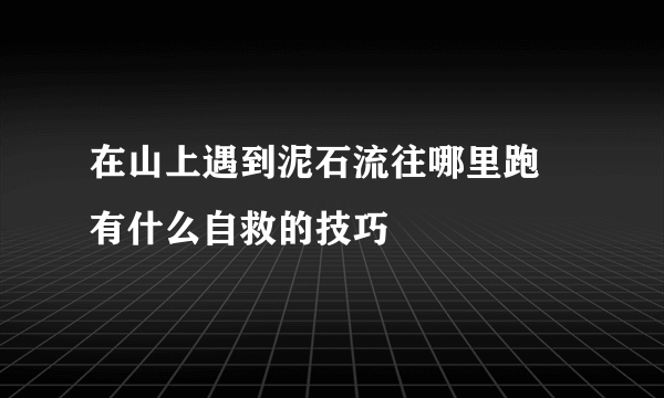 在山上遇到泥石流往哪里跑 有什么自救的技巧